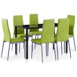 VIDAXL Ensemble a dîner 7 pcs Vert
