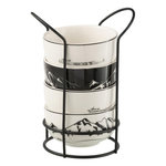 Paris Prix Lot de 4 Bols Avec Socle  Après-Ski  11cm Blanc