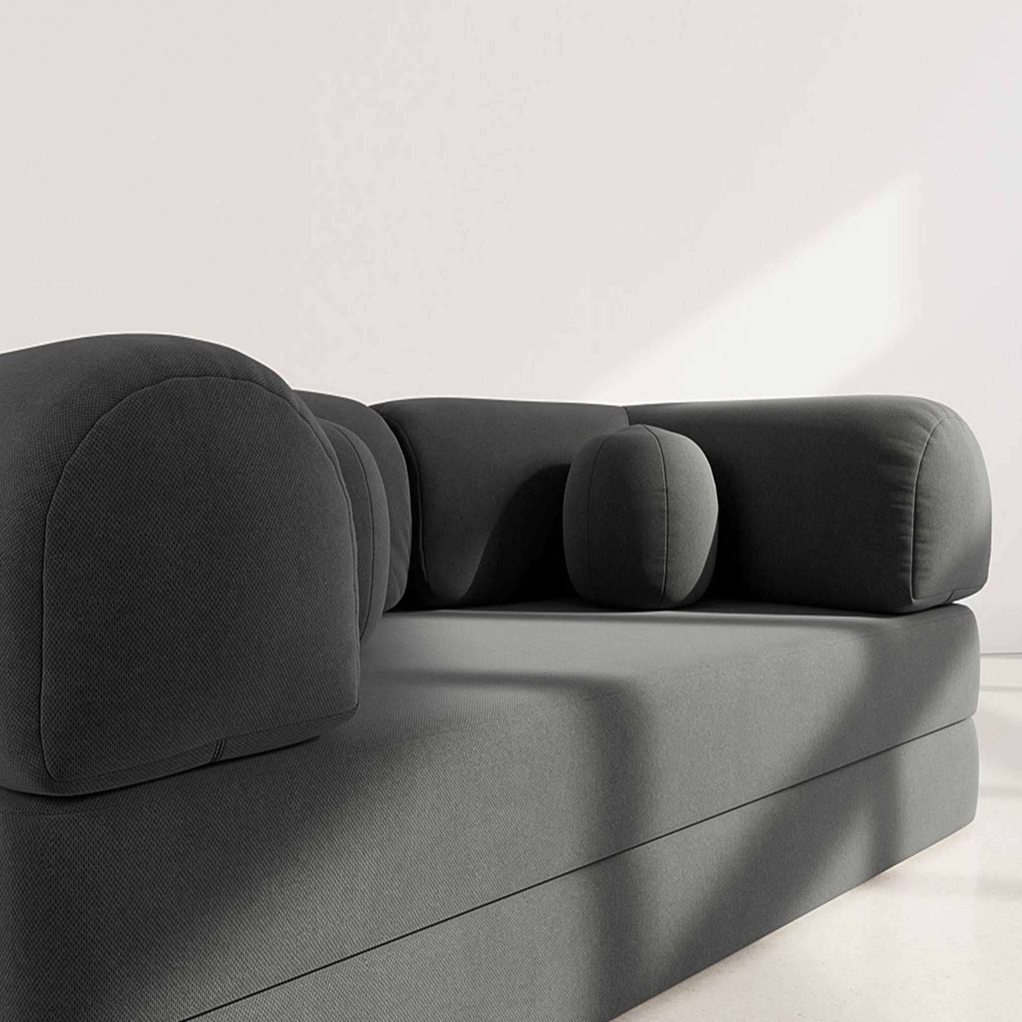 Voir la diapositive 4 : BEST MOBILIER Nebula - canapé 3 places convertible en velours texturé