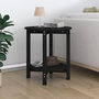 Voir la diapositive 1 : VIDAXL Table basse Noir Ø 55x60 cm Bois massif de pin