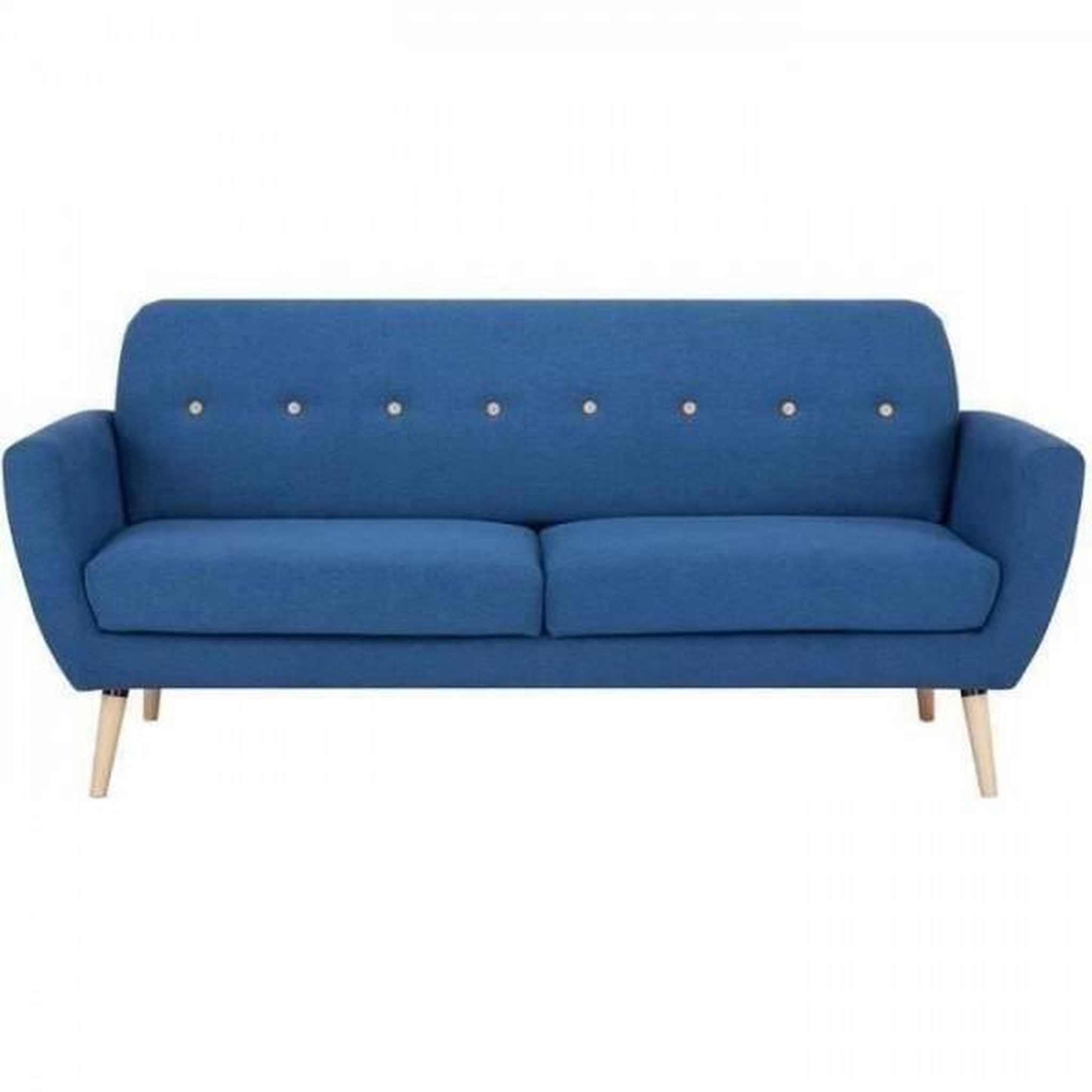 Voir la diapositive 1 : MARKET24 Canapé 3 places LILLY -Tissu Bleu - L 193 x P 79 x H 86 cm
