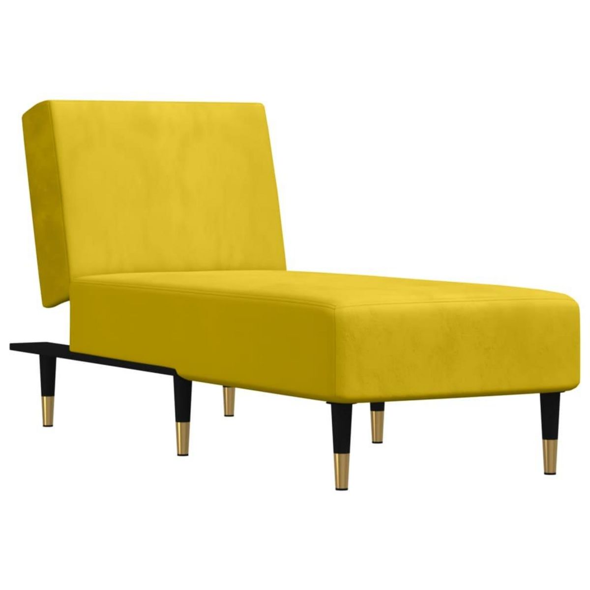 VIDAXL Chaise longue jaune velours