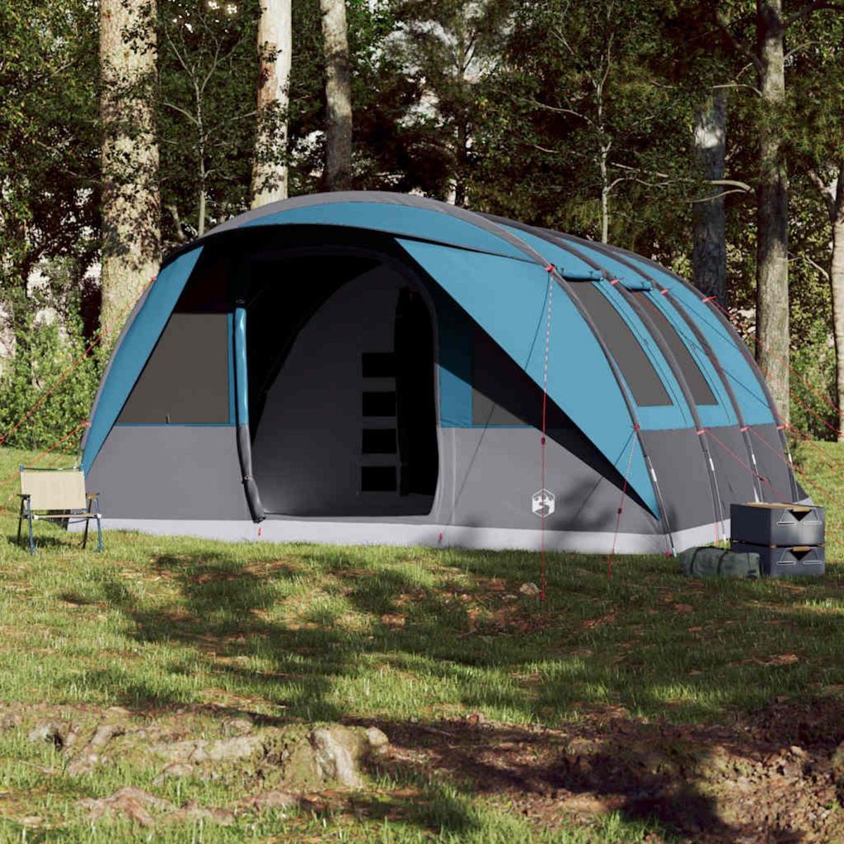 VIDAXL Tente familiale tunnel 7 personnes bleu impermeable