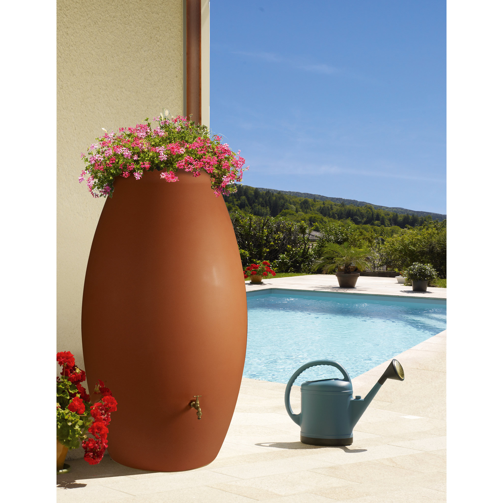 Belli Récupérateur d'eau amphore Terre cuite - 1000L - JARRE