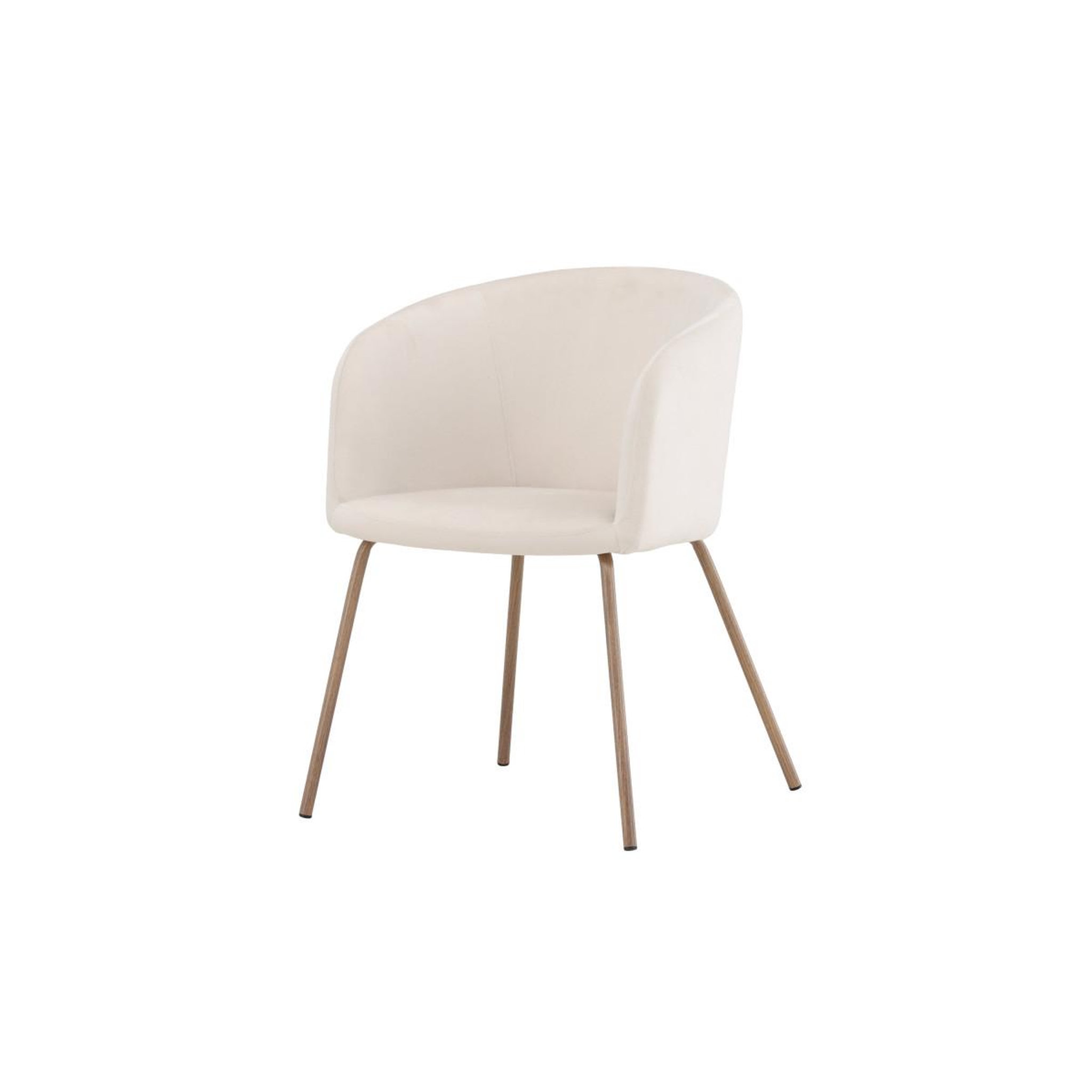 Voir la diapositive 3 : Paris Prix Chaise en velours  berit  78cm crème & naturel