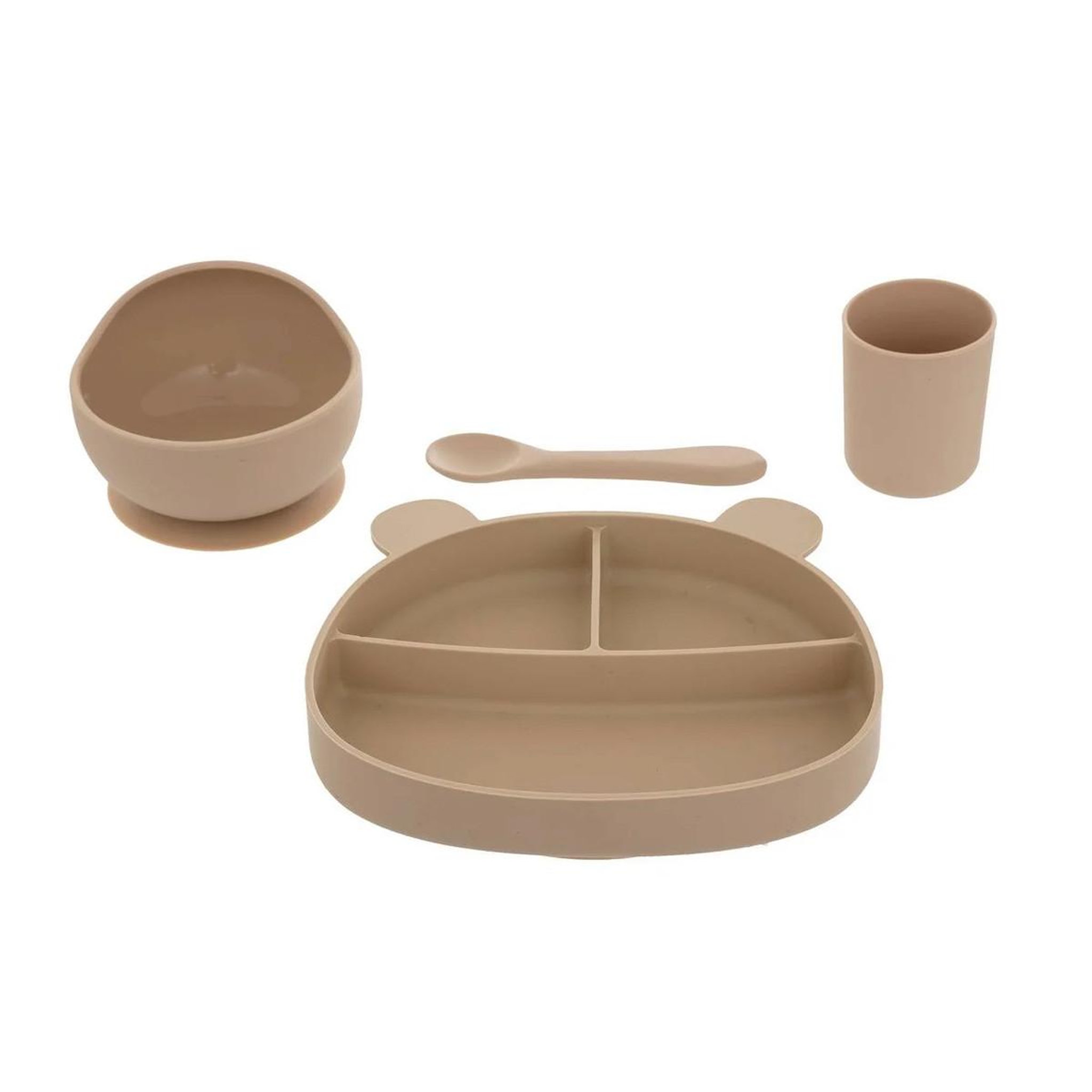 Atmosphera Kids Set repas enfant en silicone  yum  21cm ocre