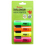 Voir la diapositive 2 : AUCHAN Lot de 4 mini surligneurs pointe biseautée vert/orange/jaune/rose