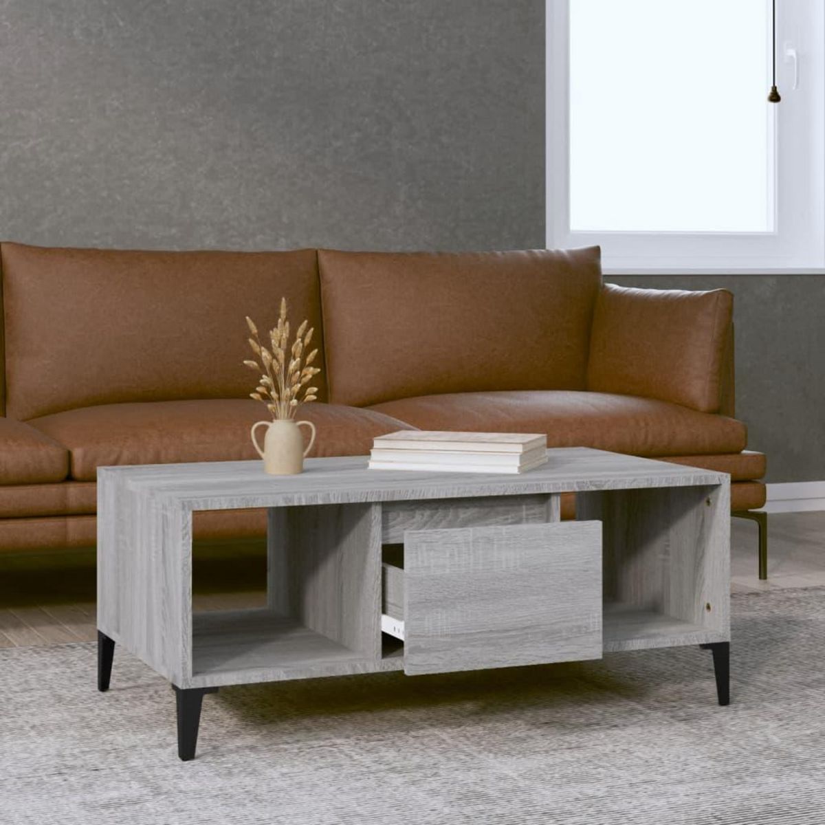 VIDAXL Table basse Sonoma gris 90x50x36,5 cm Bois d'ingenierie