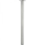 CENTRALE BRICO Lot de 4 pieds de table cylindrique fixes métal époxy gris, 71 cm