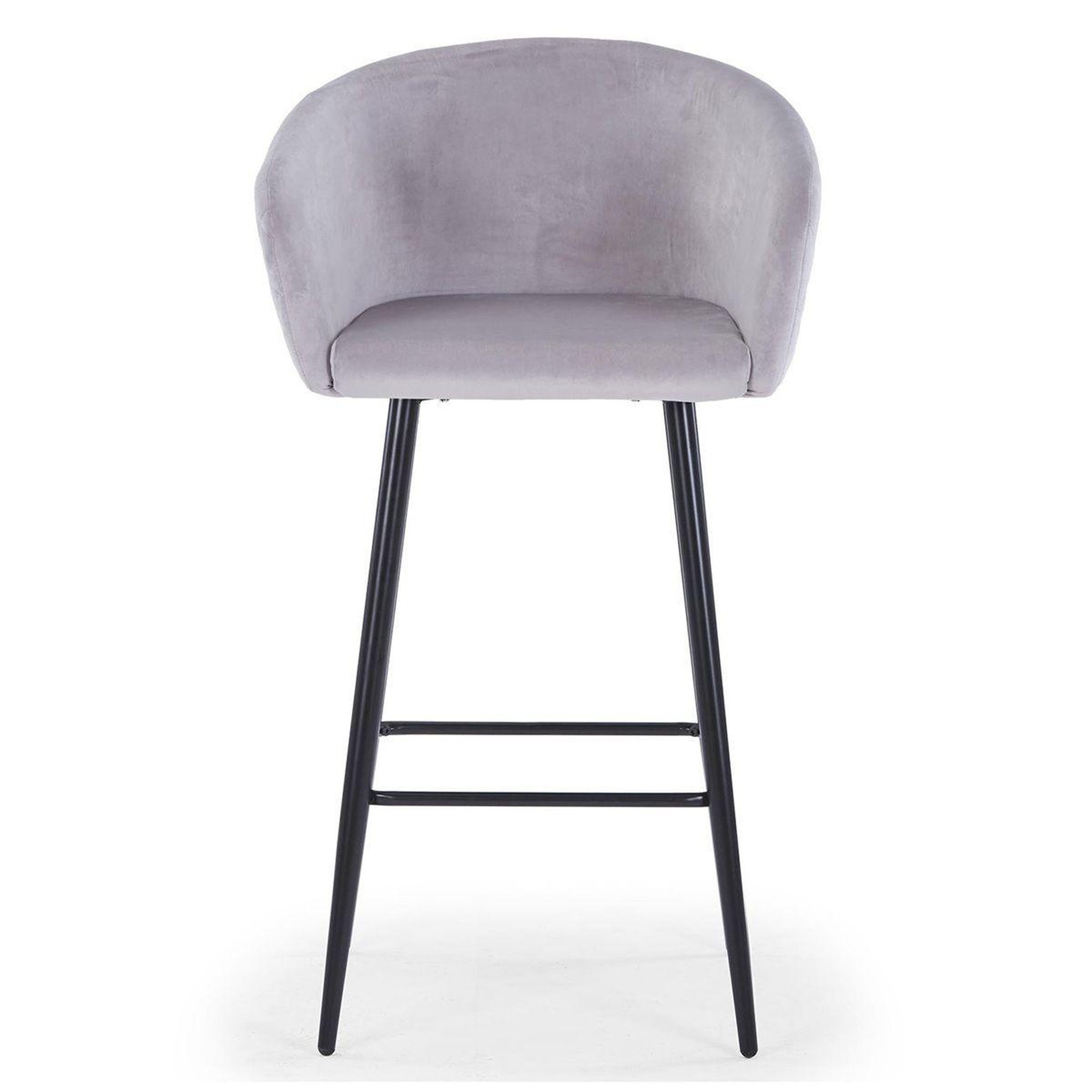 Voir la diapositive 2 : Paris Prix Chaise de bar en velours  kandi  106cm argent