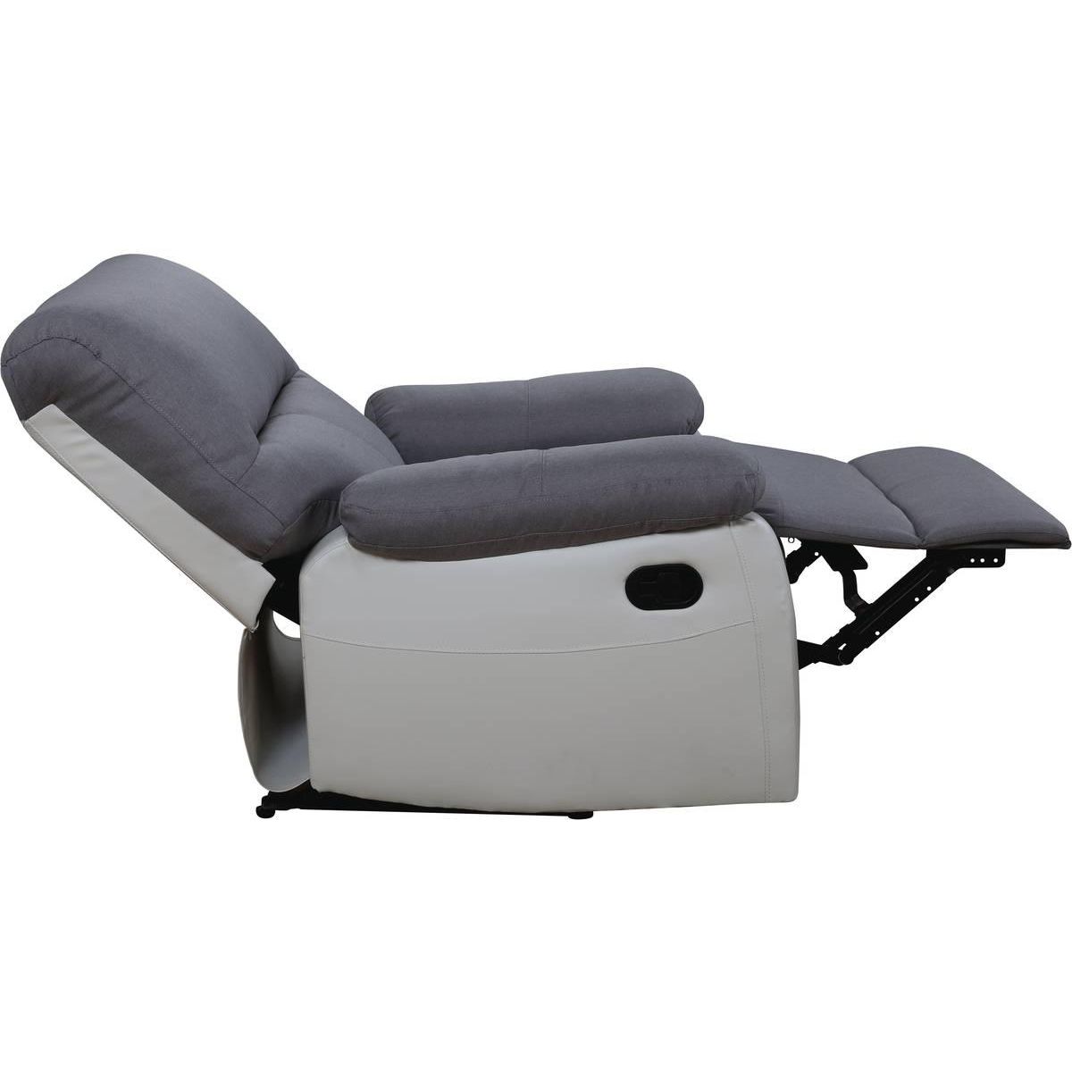 Habitat et Jardin Fauteuil relax  Lincoln  - 90 x 89 x 103 cm - Blanc/Gris clair