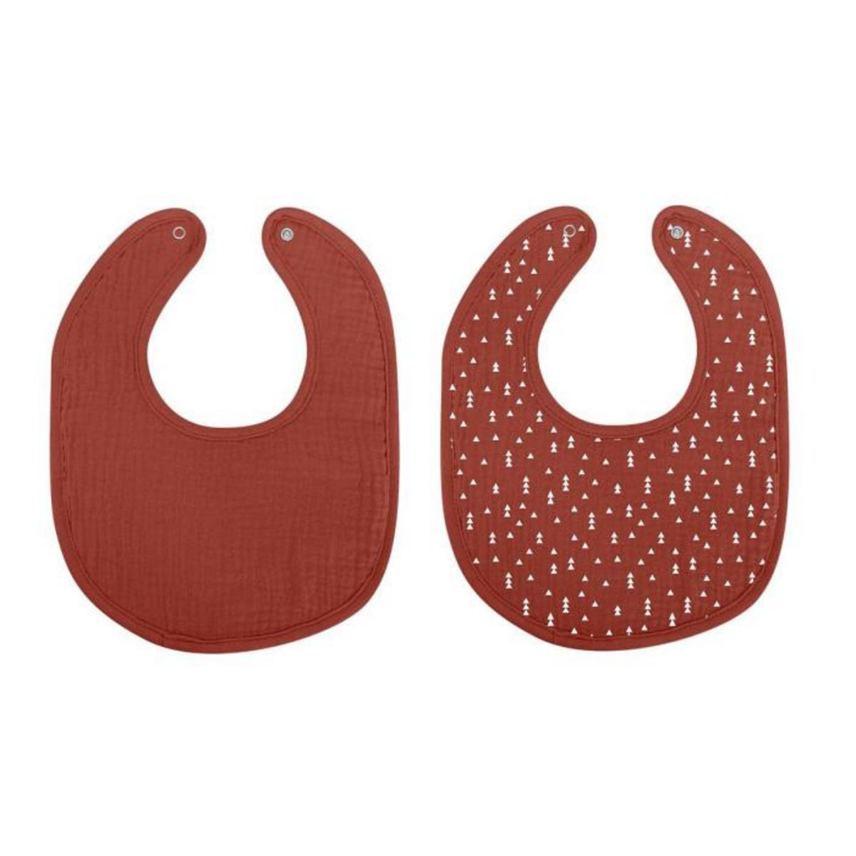 Paris Prix Lot de 2 Bavoirs Bébé  Absorbant  27cm Terracotta