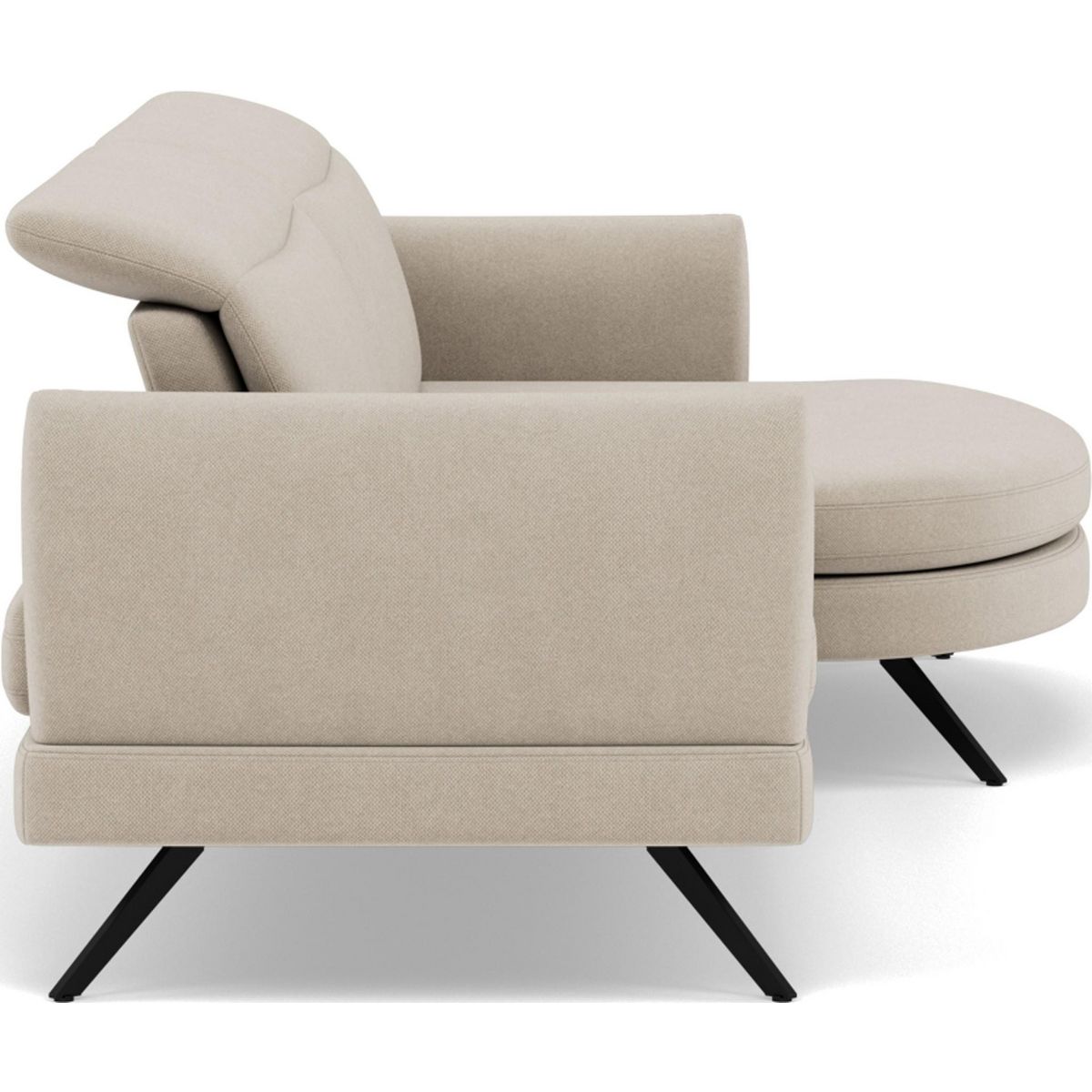 LISA DESIGN Terry - canapé d'angle droit 4 places avec têtières réglables en tissu texturé