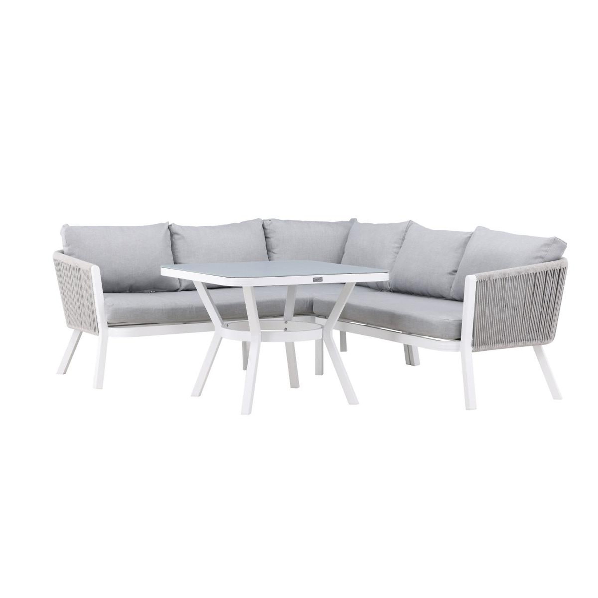 Voir la diapositive 3 : Paris Prix Salon d'angle de jardin  virya  206cm blanc & gris