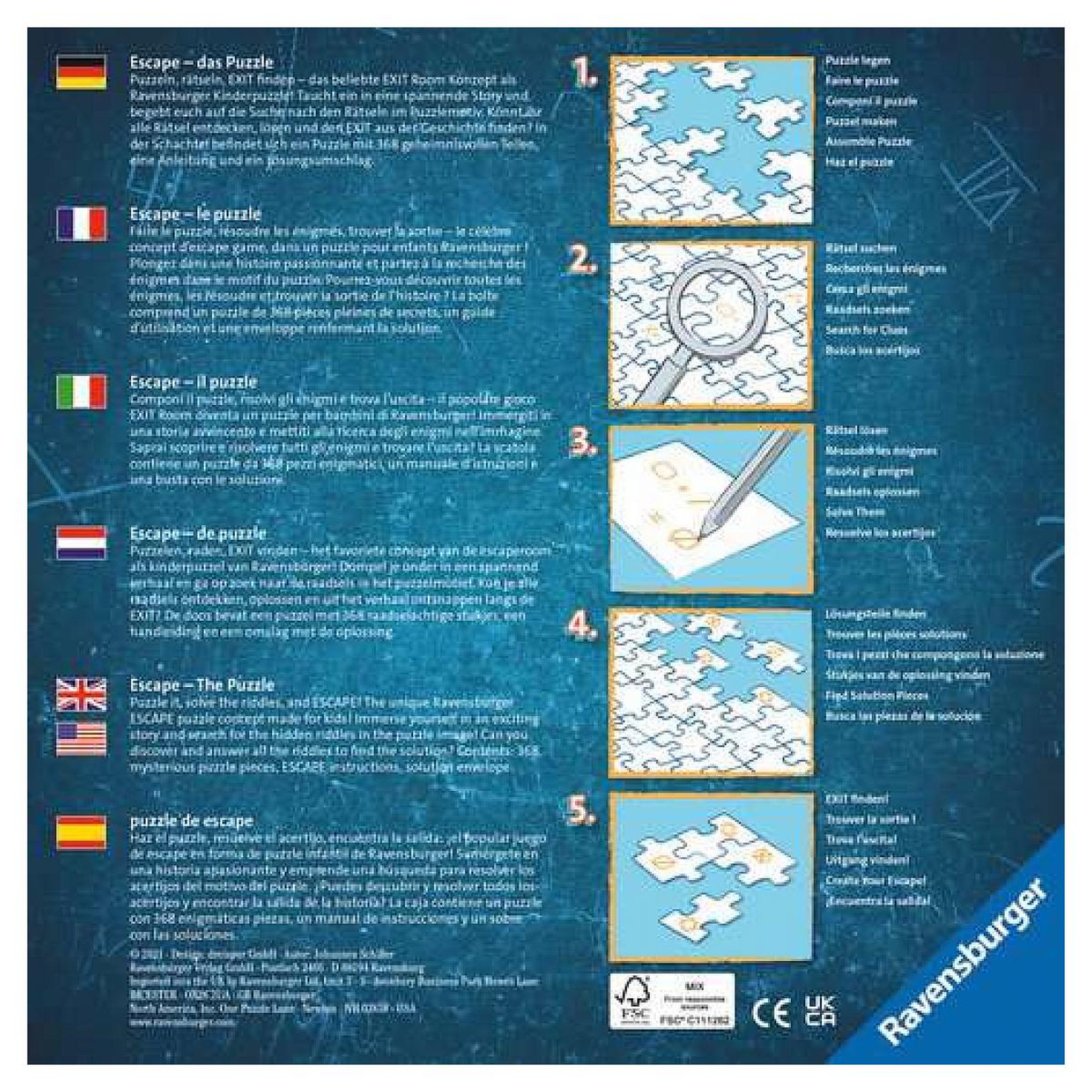 Voir la diapositive 2 : RAVENSBURGER Escape puzzle Kids Pirates Contour pour puzzle 368 pieces