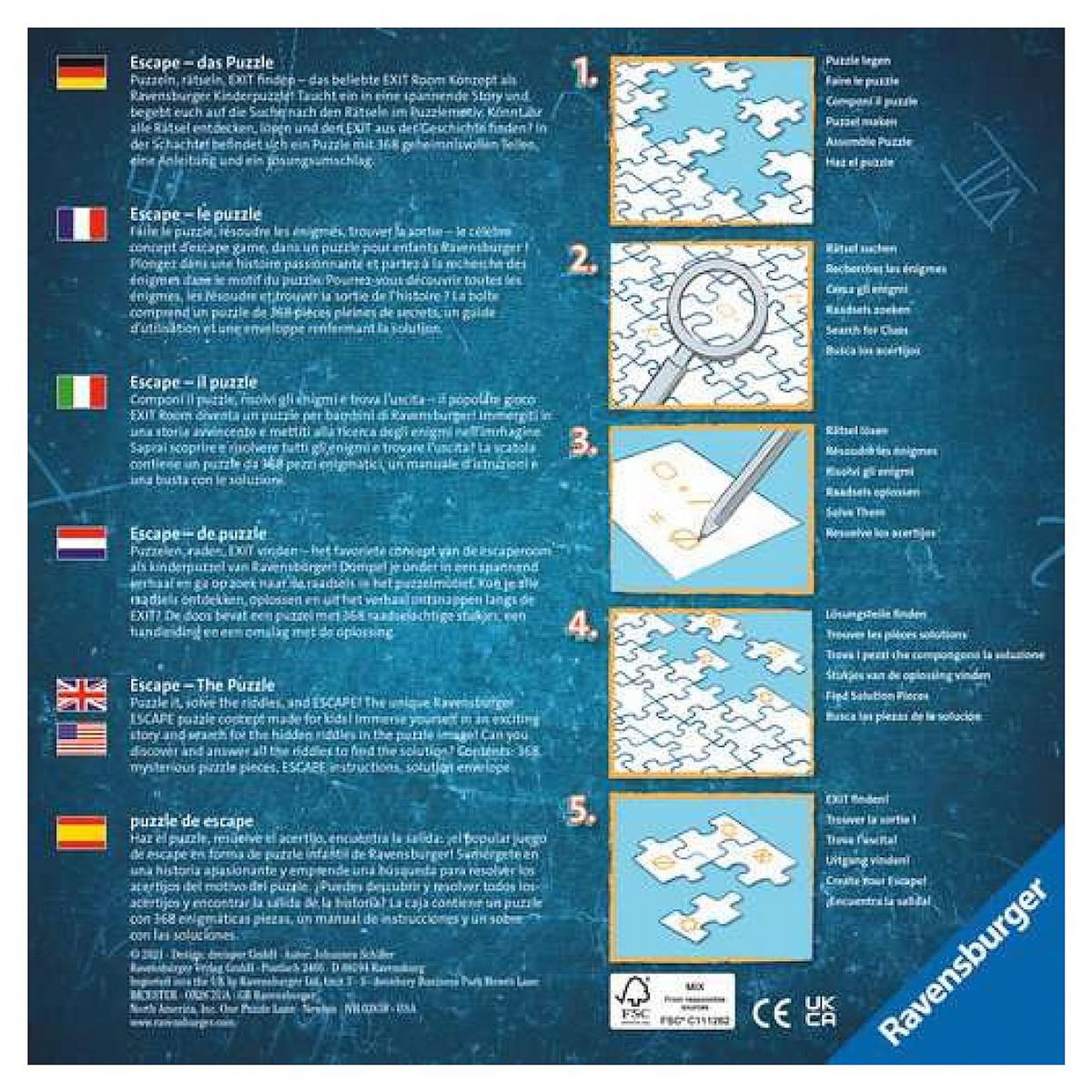 RAVENSBURGER Escape puzzle Kids Pirates Contour pour puzzle 368 pieces