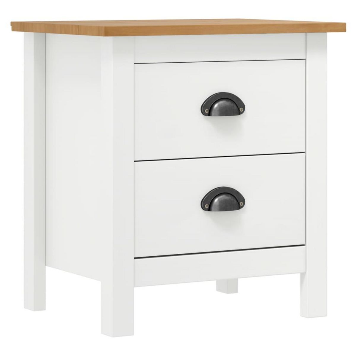 VIDAXL Tables de chevet Hill 2 pcs Blanc 46x35x49,5 cm Bois pin solide