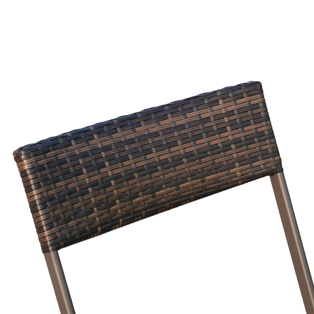 OUTSUNNY Ensemble meubles de jardin design table carré et chaises pliables résine tressée imitation rotin marron