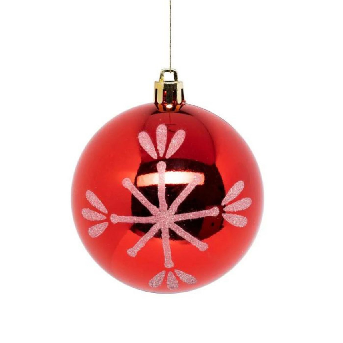 ATMOSPHERA Lot de 8 Boules de Noël  Maison des Couleurs  8cm Rouge & Blanc