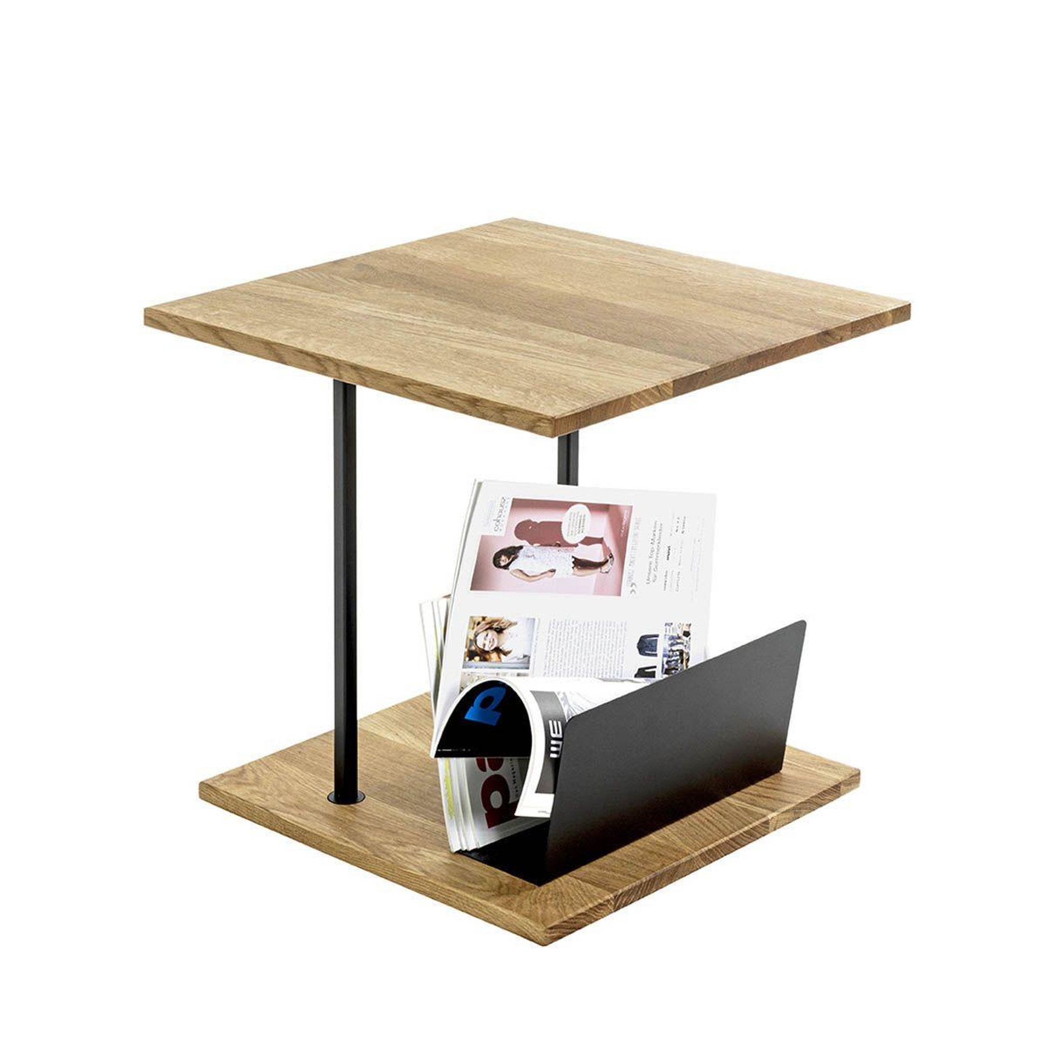 Voir la diapositive 2 : Paris Prix Table d'appoint & porte revues  pika  45cm chêne & noir