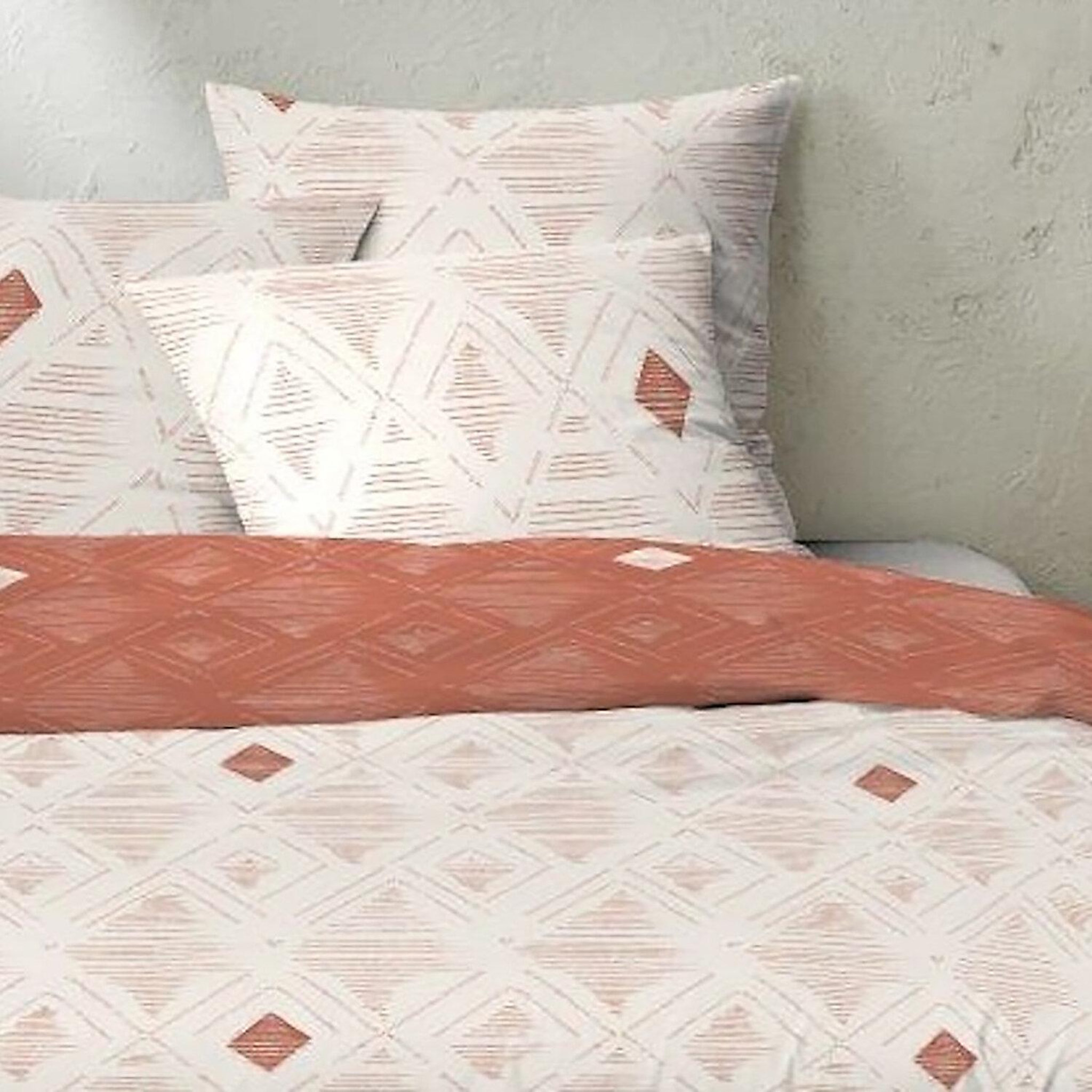 Voir la diapositive 3 : Home collection Parure de couette 3 pcs 240x220cm 100% coton 57 fils fati