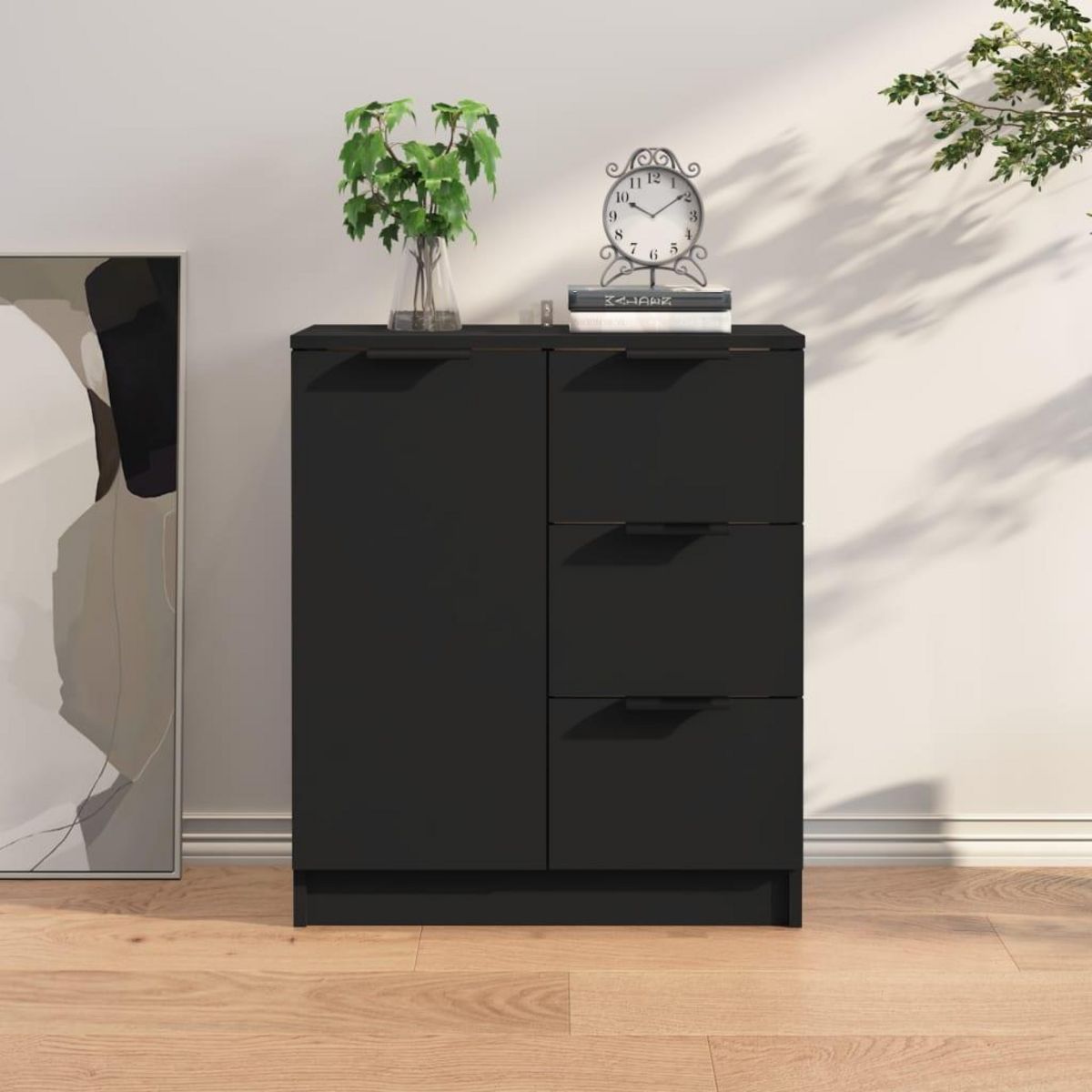 VIDAXL Buffet noir 60x30x70 cm bois d'ingenierie