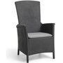 Voir la diapositive 1 : ALLIBERT BATH & DESIGN Fauteuil de jardin - Allibert by KETER - VERMONT - Résine imitation rotin tressé - Coloris : gris graphite - Dossier inclinabl
