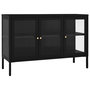Voir la diapositive 2 : VIDAXL Buffet Noir 105x35x70 cm Acier et verre