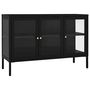 Voir la diapositive 2 : VIDAXL Buffet Noir 105x35x70 cm Acier et verre