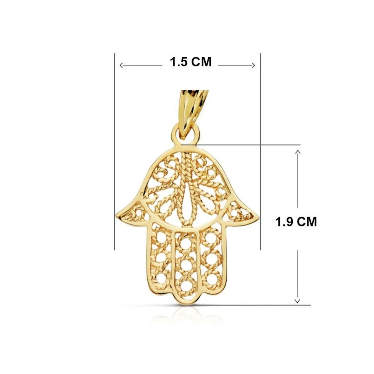 L'ATELIER D'AZUR Collier - Pendentif Or 18 Carats 750/000 Main de Fatma Jaune - Chaine Dorée