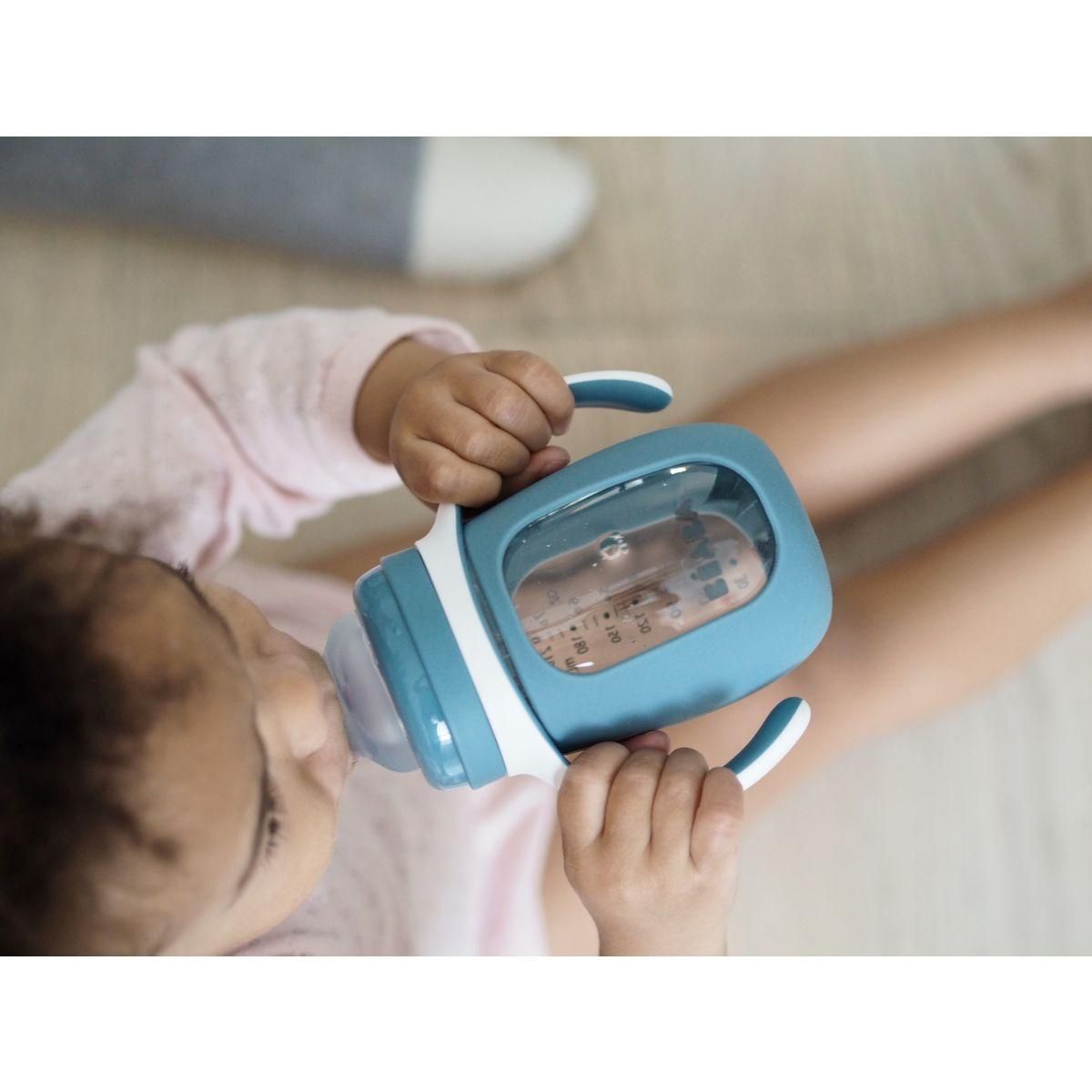 BEABA Tasse verre d apprentissage 2 en 1 210 ml