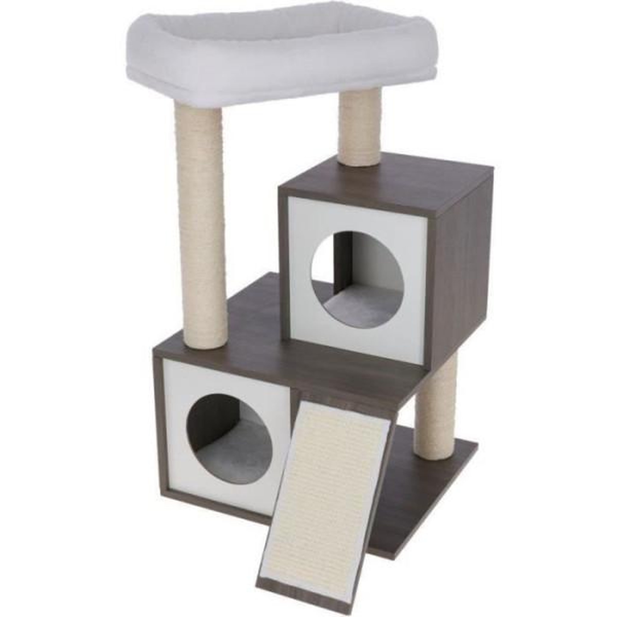KERBL KERBL - Arbre a chat FLAIR - 48x44x86cm - Blanc/gris - Sisal