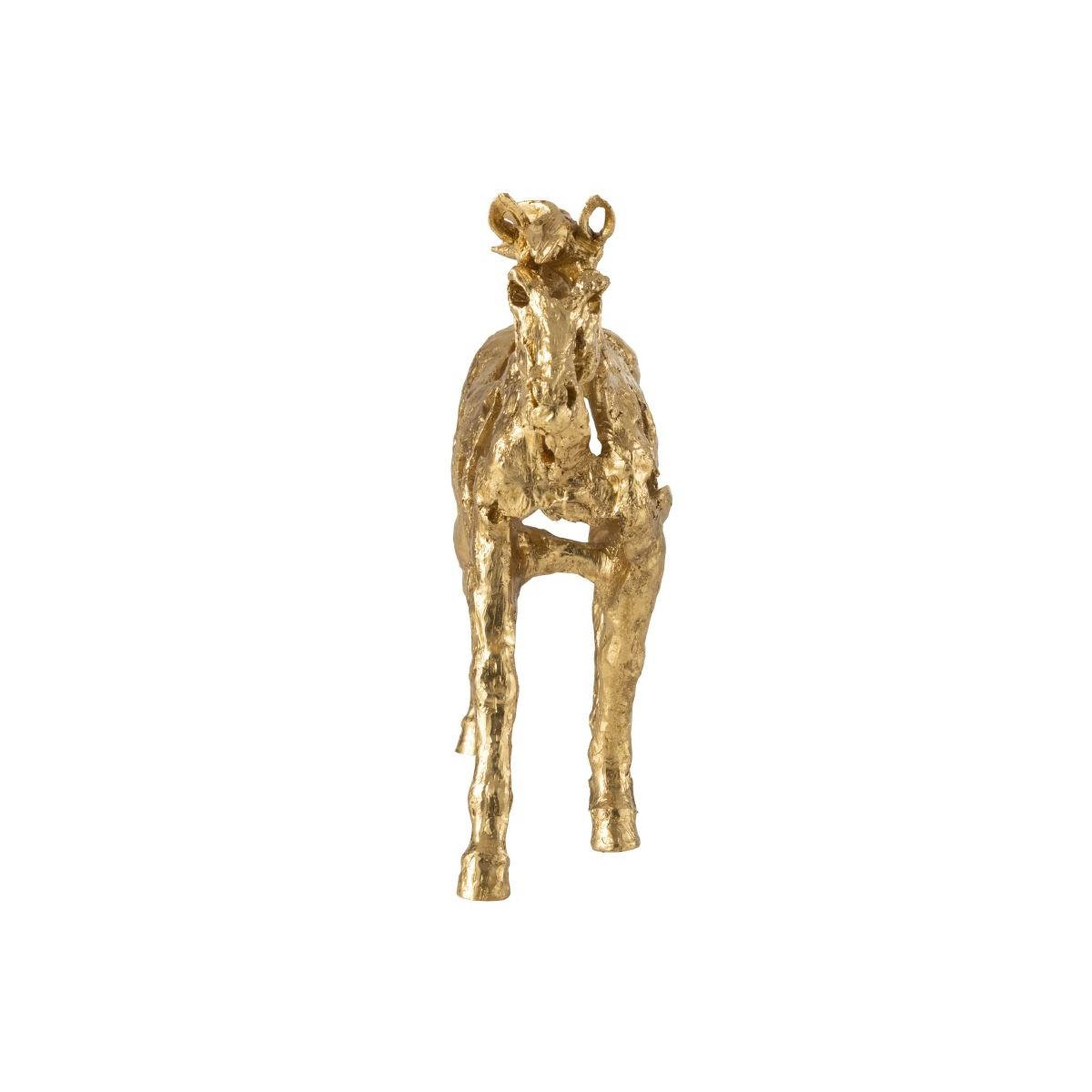 Voir la diapositive 3 : J-LINE Statuette cheval ajouré  hollywood  57cm doré