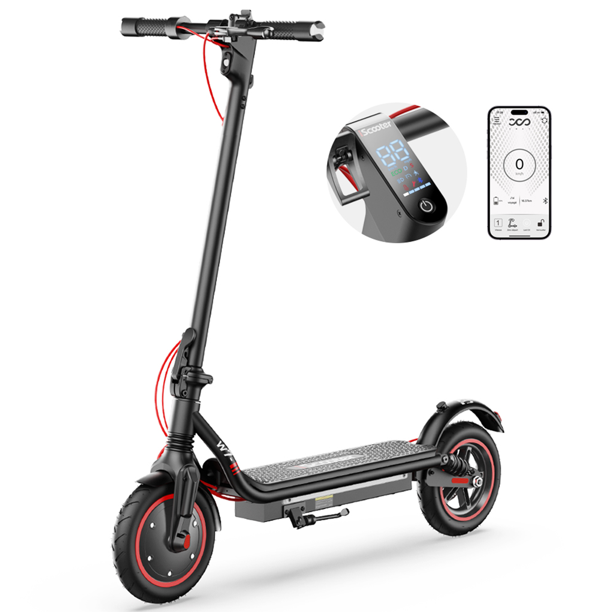 Voir la diapositive 2 : ISCOOTER Trottinette électrique pliable iScooter W7, 350 W, 42 V 7,8 Ah, 8,5 pouces Pneu, contrôle de l'application