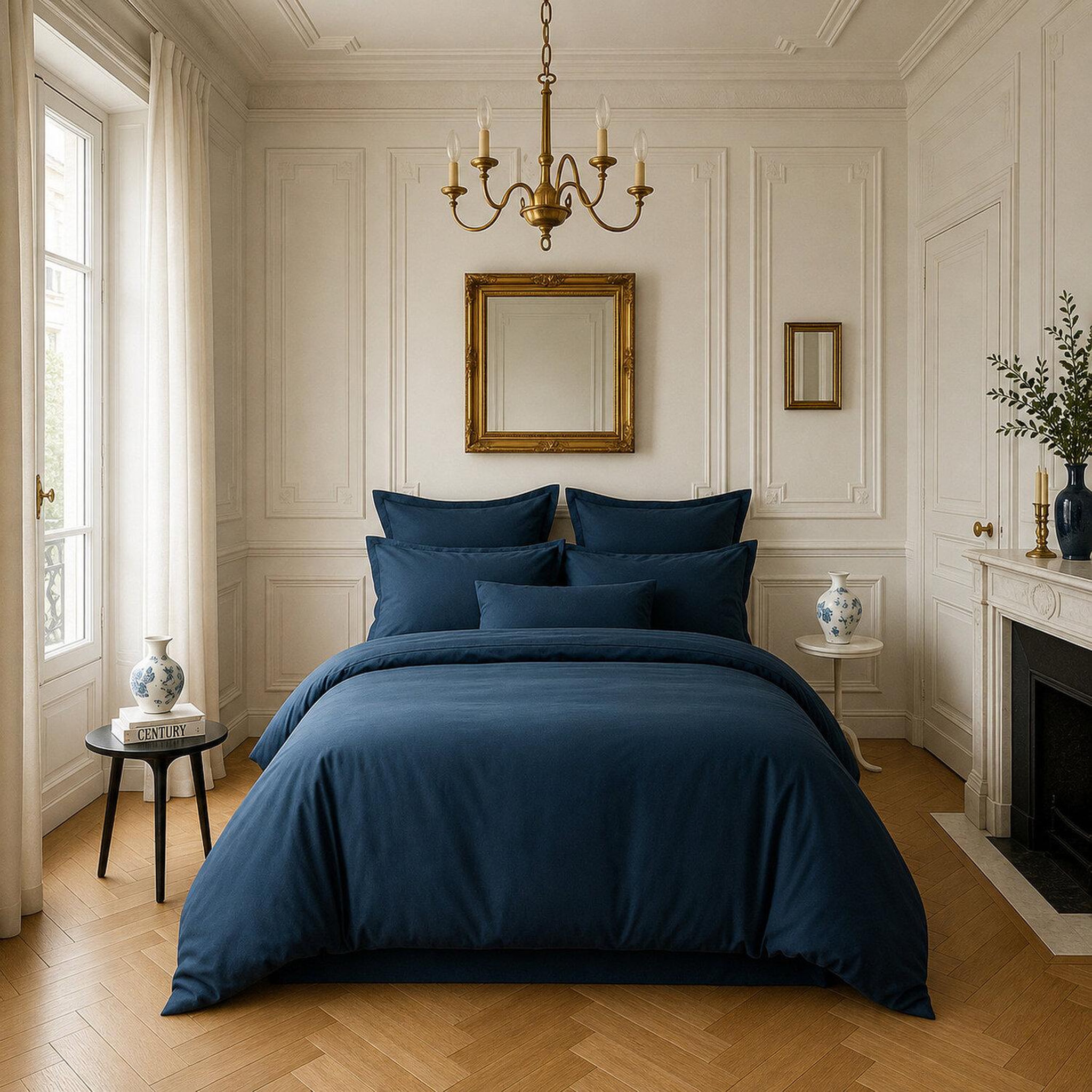Voir la diapositive 1 : BATON ROUGE Housse de couette 100% satin de coton 105 fils uni
