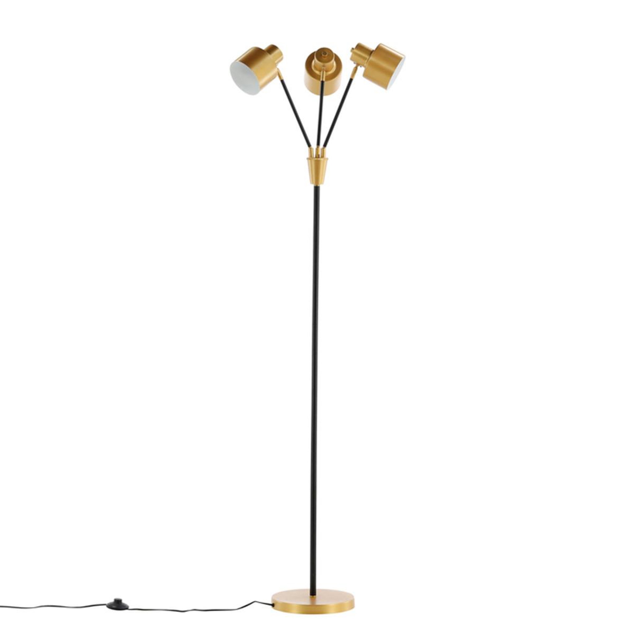 Paris Prix Lampadaire 3 spots en métal  vifta  178cm noir & or