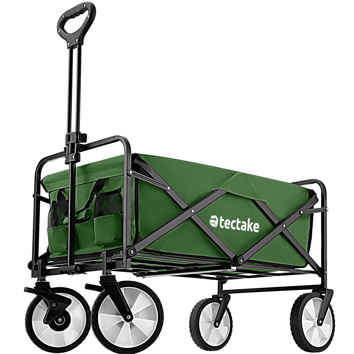 tectake Chariot pliable avec poignée téléscopique vert