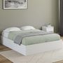 Voir la diapositive 6 : ID MARKET Lit coffre double SANDSIDE avec sommier 160 x 200 cm blanc