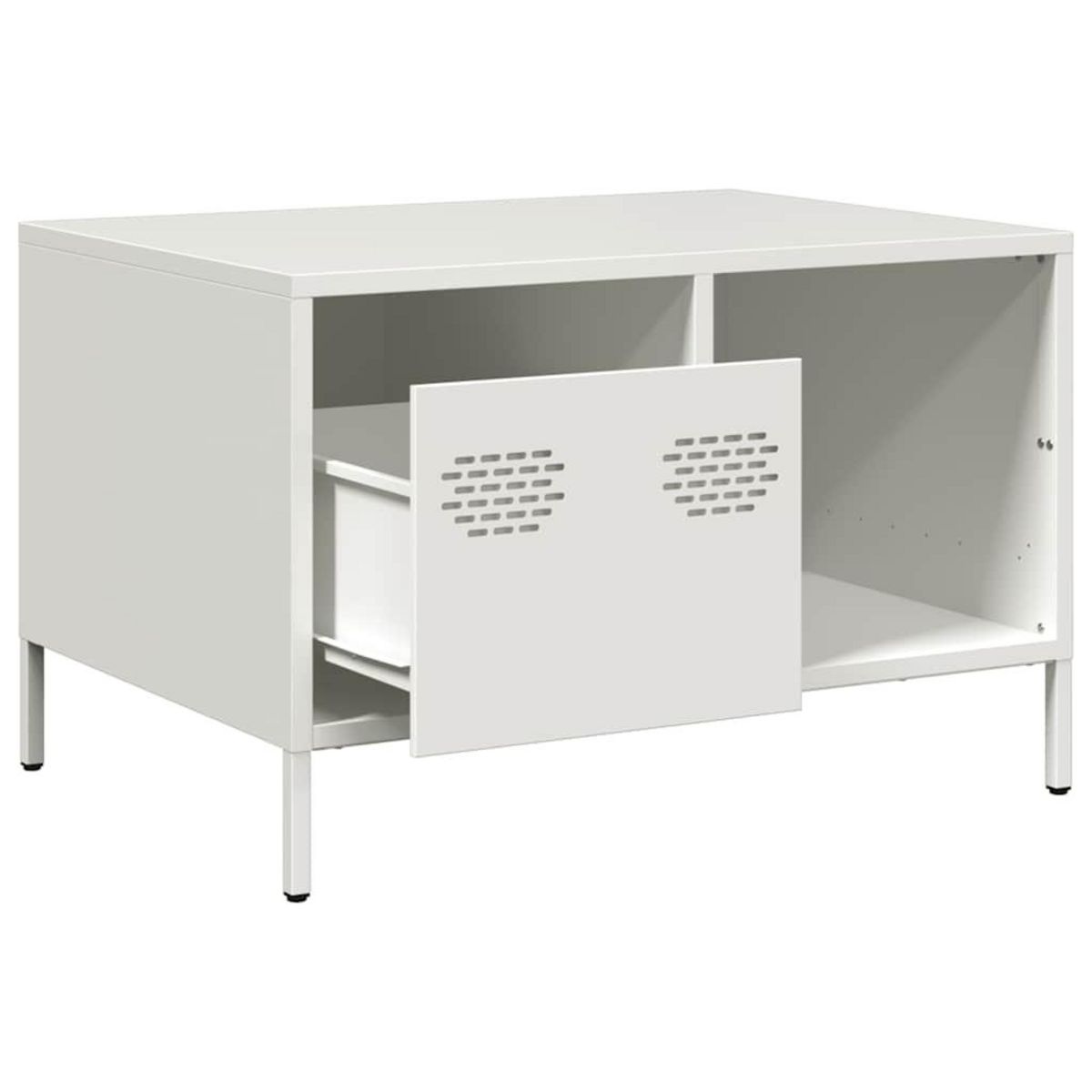 VIDAXL Table basse blanc 68,5x50x43,5 cm acier lamine a froid