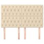 Voir la diapositive 3 : VIDAXL Tetes de lit 4 pcs Creme 72x7x78/88 cm Tissu