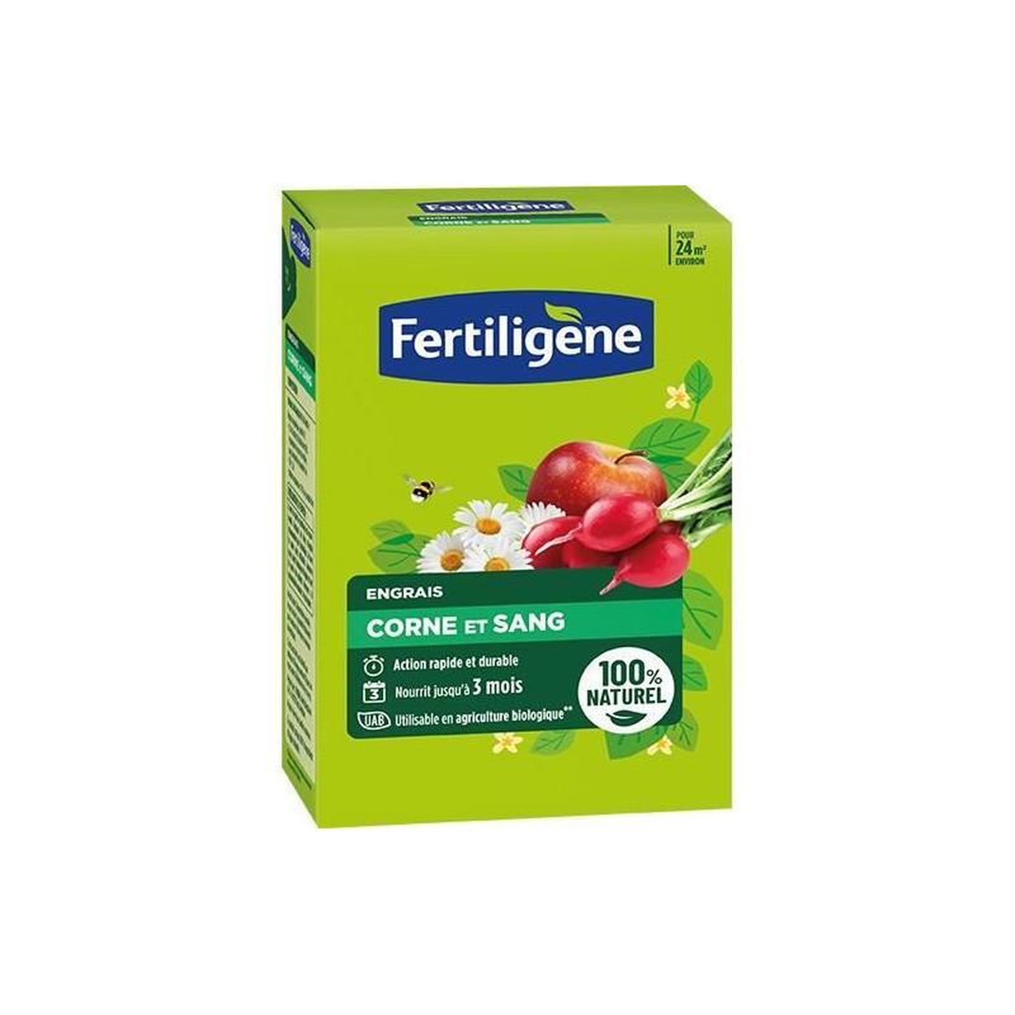 FERTILIGENE Engrais corne et sang FERTILIGENE - FCOSAN12 - 1,2 kg - Action rapide et durable - Nourrit jusqu'a 3 mois
