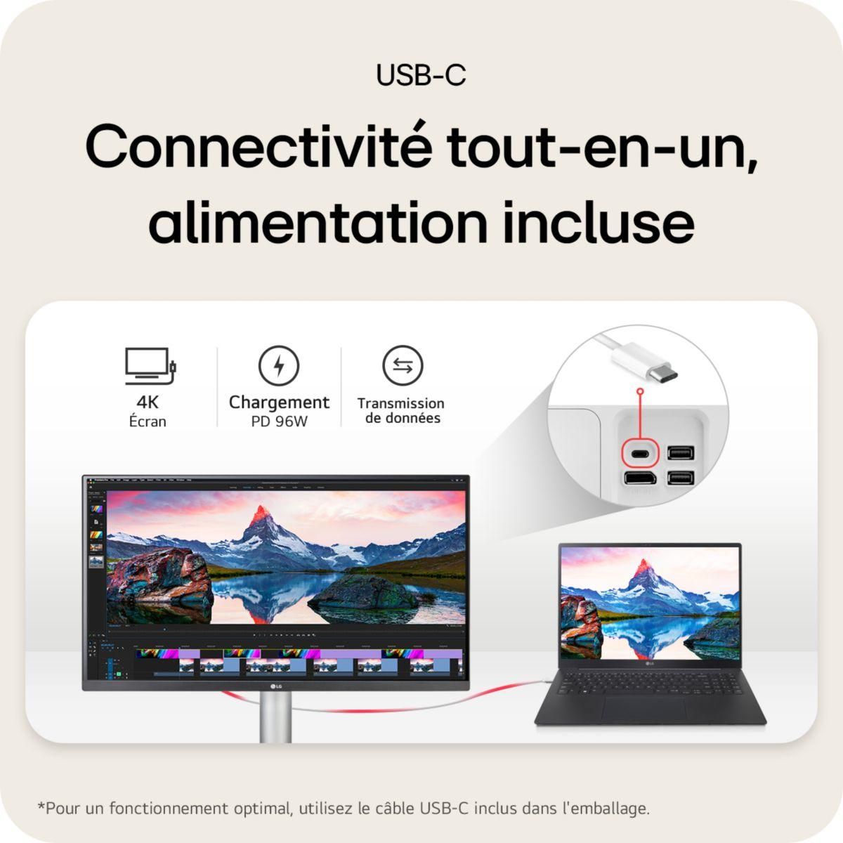 LG Ecran PC 4K 27UP850K-W UltraFine UHD 4K 27''