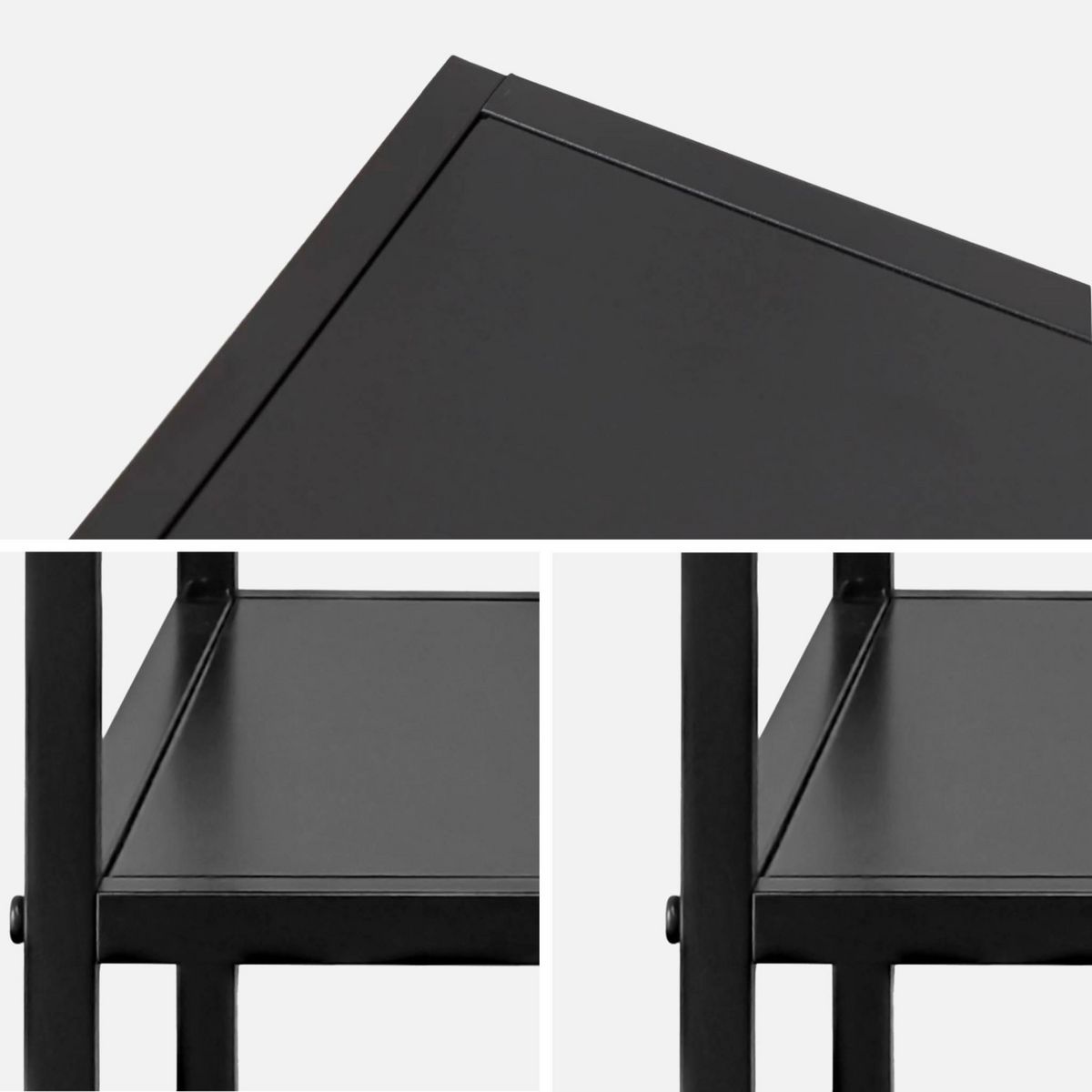 SWEEEK Table de chevet en métal noir. 1 étagère. INDUSTRIELLE L 43 x l 40 x H 52cm