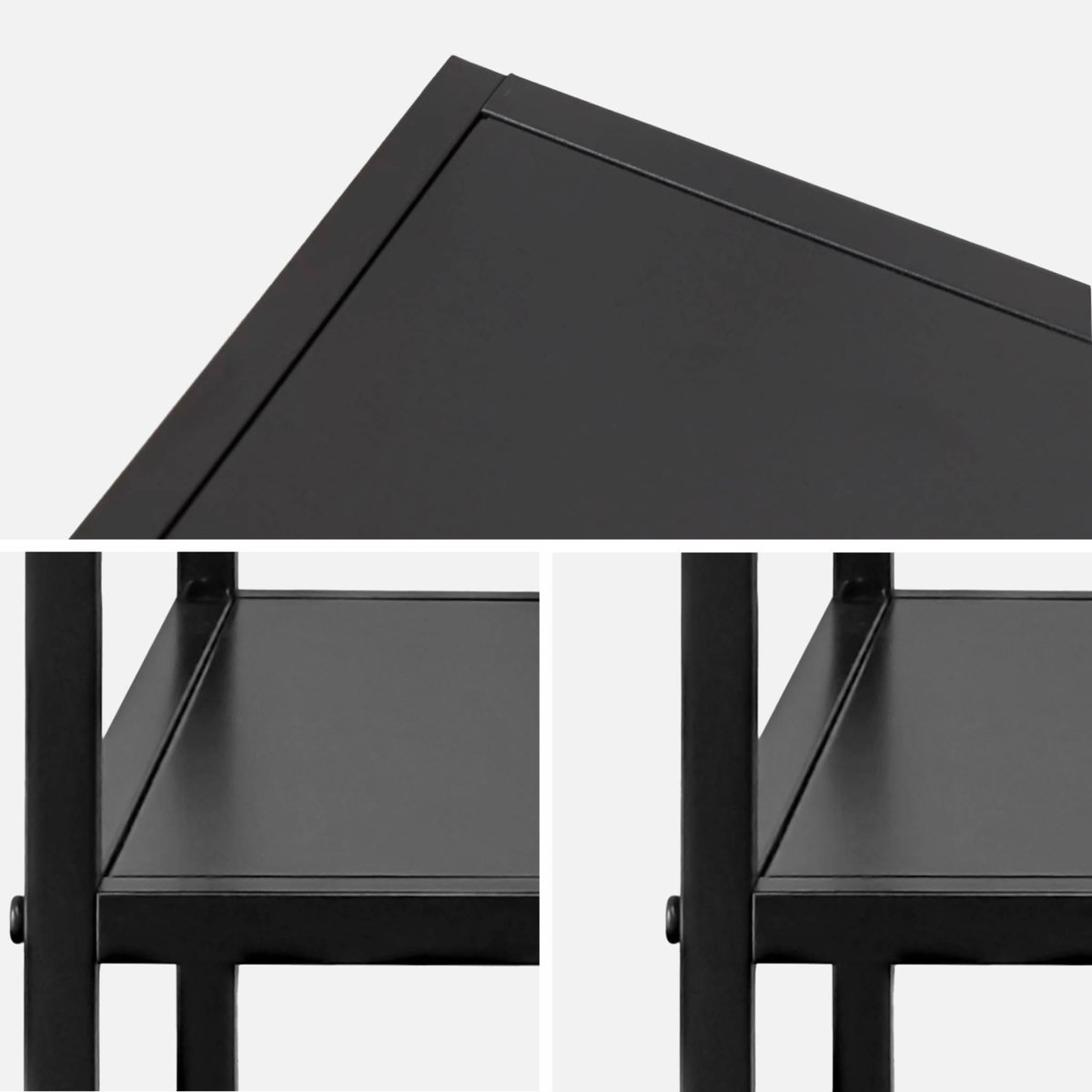 SWEEEK Table de chevet en métal noir. 1 étagère. INDUSTRIELLE L 43 x l 40 x H 52cm