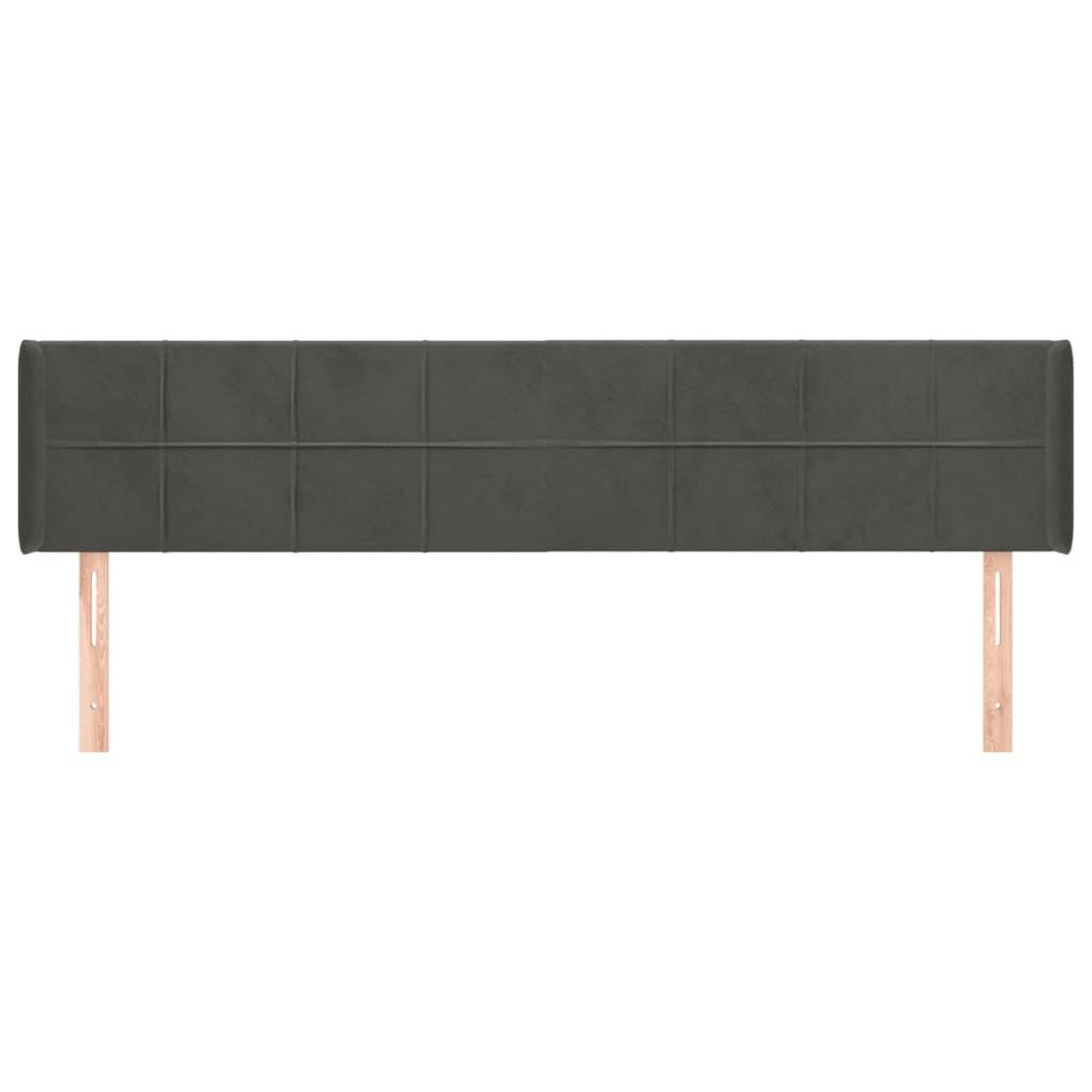 Voir la diapositive 3 : VIDAXL Tete de lit avec oreilles Gris fonce 163x16x78/88 cm Velours