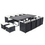 Voir la diapositive 1 : CONCEPT USINE Table et chaises 12 places encastrables résine noir-blanc MIAMI