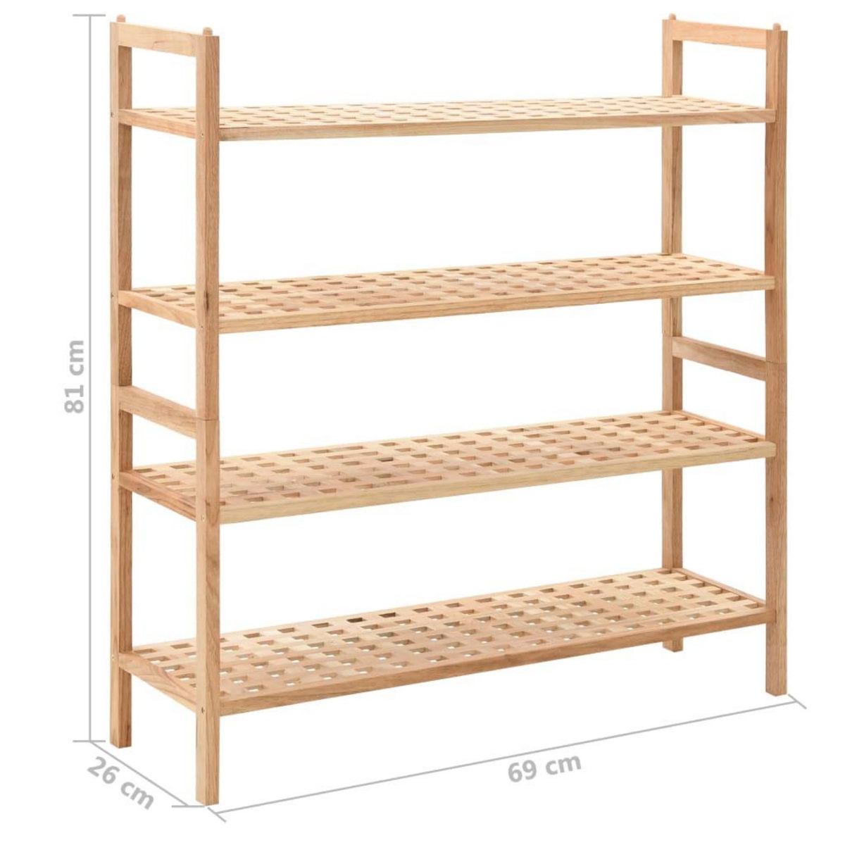 VIDAXL Etagere a chaussures Bois de noyer massif 69 x 26 x 81 cm
