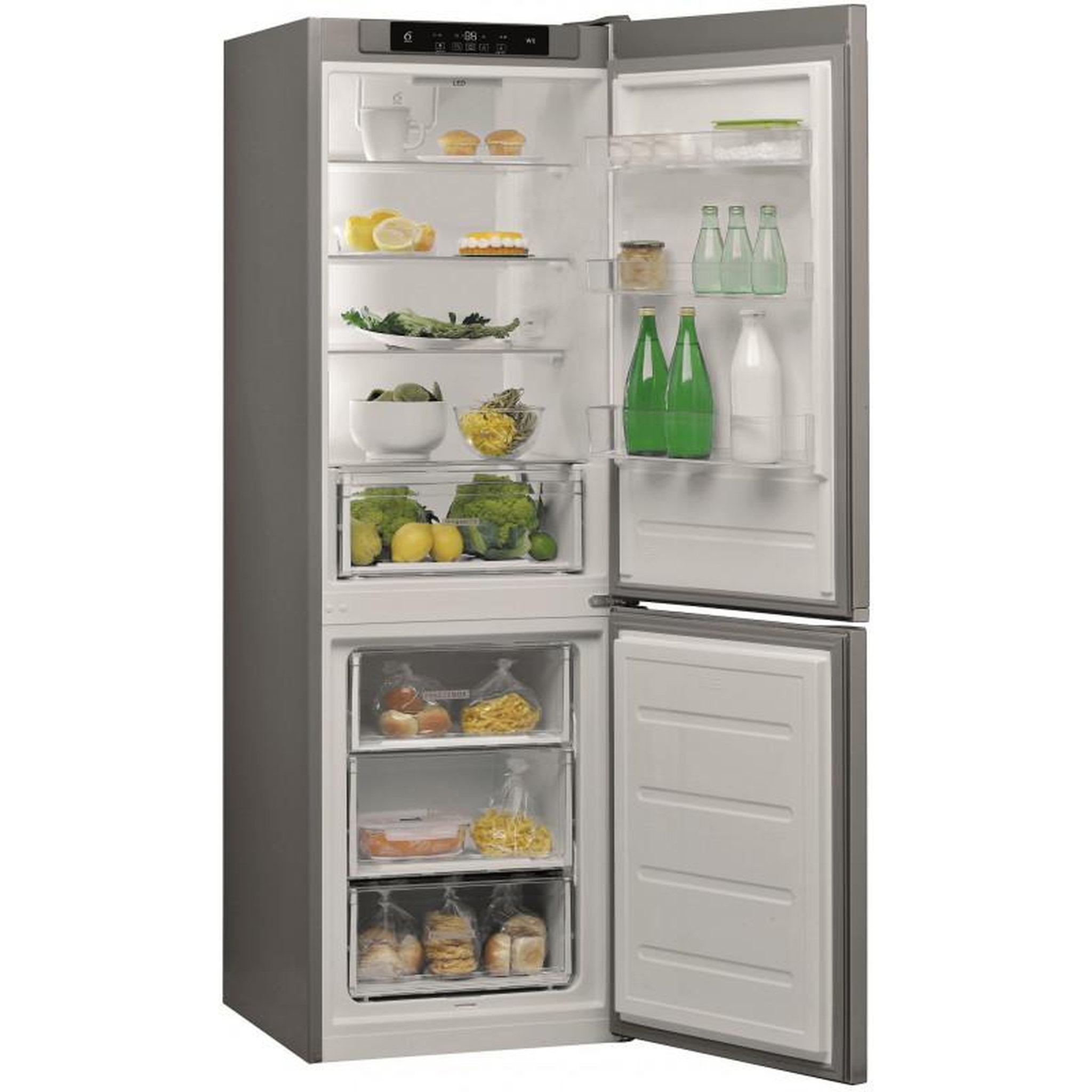 Voir la diapositive 6 : Whirlpool Réfrigérateur combiné 60cm 339l brassé inox - w5821cox2