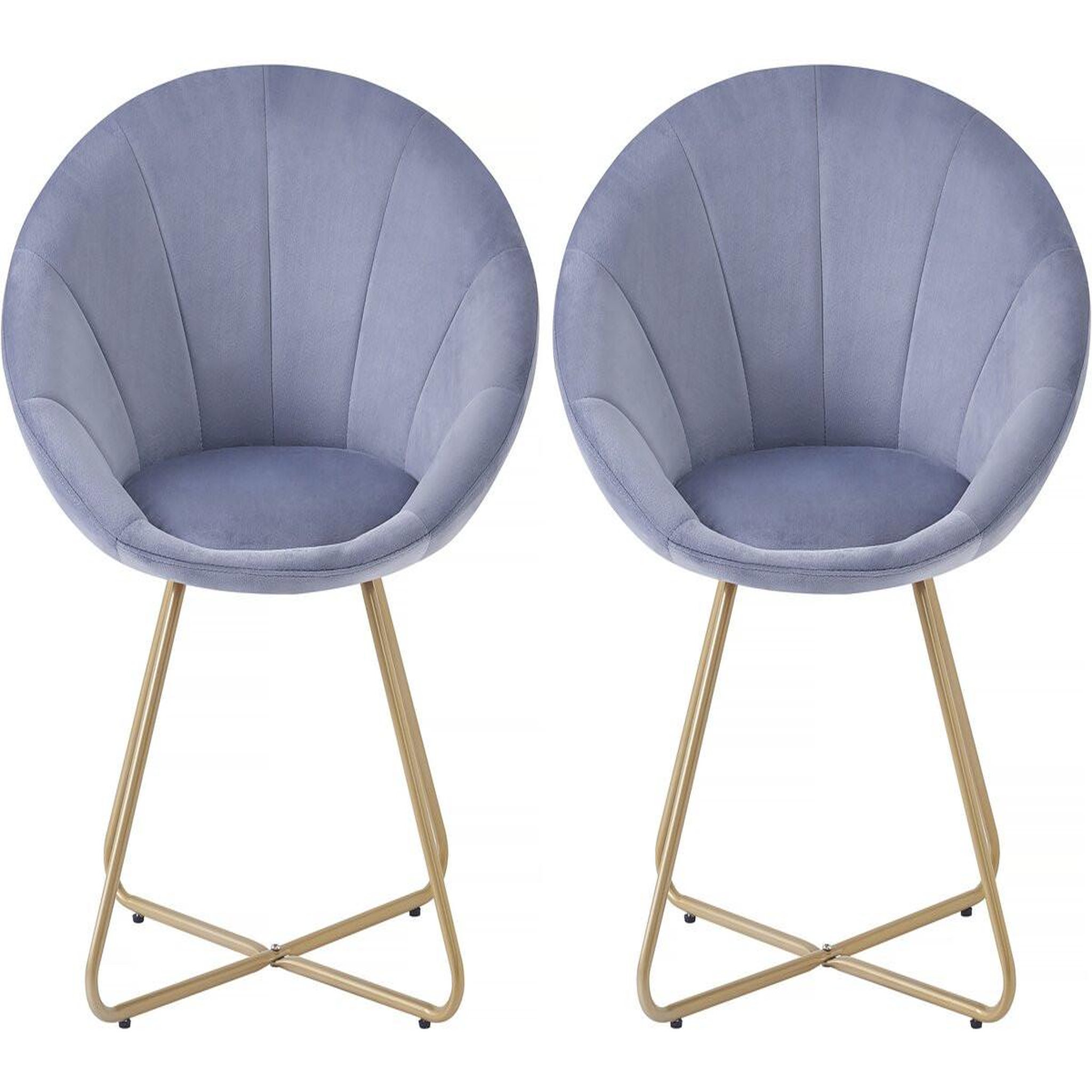 Habitat et Jardin Lot de 2 chaises de la salle a manger en velours  rosalie  - gris