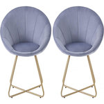 Habitat et Jardin Lot de 2 chaises de la salle a manger en velours  Rosalie  - Gris